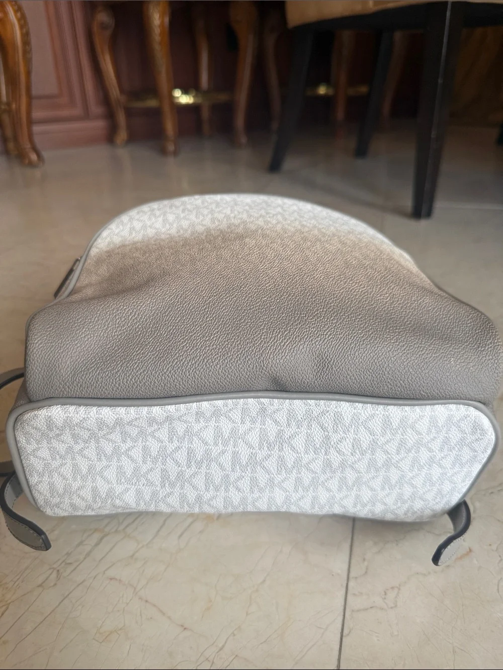 MICHAEL KORS White Logo Mini Backpack with Silver Hardware LIKE NEW